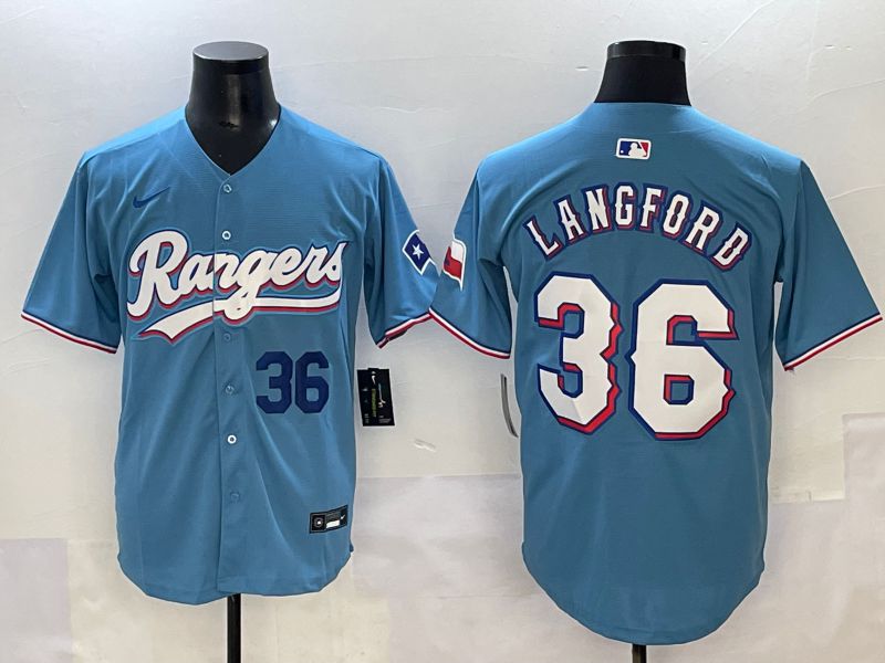 Men 2025 Texas Rangers #36 Langford Light Blue Game Nike MLB Jersey style 2->texas rangers->MLB Jersey
